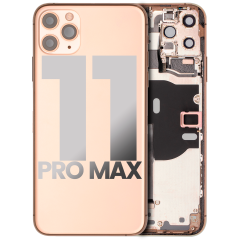 Back Housing W/ Small Components Pre-Installed Compatible For iPhone 11 Pro Max (Used OEM Pull: Grade B) (Gold)