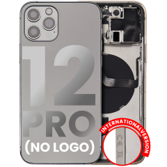 Back Housing W/ Small Components Pre-Installed Compatible For iPhone 12 Pro (No Logo) (Aftermarket Plus) (International Version) (Graphite)