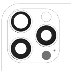 Back Camera Lens With Bracket & Bezel Compatible For iPhone 16 Pro / 16 Pro Max (White Titanium) (3 Piece Set) (Premium)