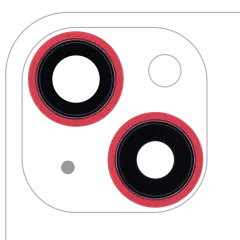 Back Camera Lens With Bracket  & Bezel Compatible For iPhone 13 / 13 Mini  ( 2 Piece) (Aftermarket Plus) (Red)