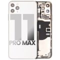 Back Housing W/ Small Components Pre-Installed Compatible For iPhone 11 Pro Max (Used OEM Pull: Grade A) (Silver)