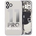Back Housing W/ Small Components Pre-Installed Compatible For iPhone 11 Pro (No Logo) (Aftermarket Plus) (Silver)