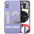 Back Housing W/ Small Components Pre-Installed Compatible For iPhone 12 (US Version) (No Logo) (Aftermarket Plus) (Purple)