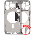 Mid-Frame Housing With Power And Volume Button Compatible For iPhone 15 Pro Max (US Version) (Used OEM Pull: Grade A) (White Titanium)
