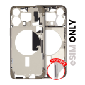 Mid-Frame Housing With Power And Volume Button Compatible For iPhone 15 Pro Max (US Version) (Used OEM Pull: Grade B) (Natural Titanium)