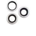 Back Camera Lens With Bracket & Bezel Compatible For iPhone 16 Pro / 16 Pro Max (White Titanium) (3 Piece Set) (Premium)