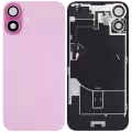 Back Glass With Steel Plate With Wireless NFC Charging MagSafe Magnet & Flashlight Flex Compatible For iPhone 16 (Used OEM Pull: Grade A) (Pink)