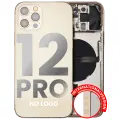 Back Housing W/ Small Components Pre-Installed Compatible For iPhone 12 Pro (No Logo) (Aftermarket Plus) (International Version) (Gold)