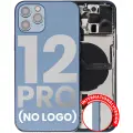 Back Housing W/ Small Components Pre-Installed Compatible For iPhone 12 Pro (No Logo) (Aftermarket Plus) (International Version) (Pacific Blue)